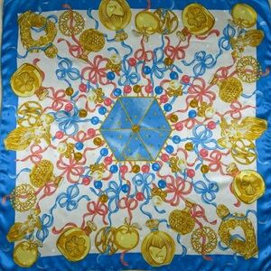 Nina Ricci Blue and Gold Scarf